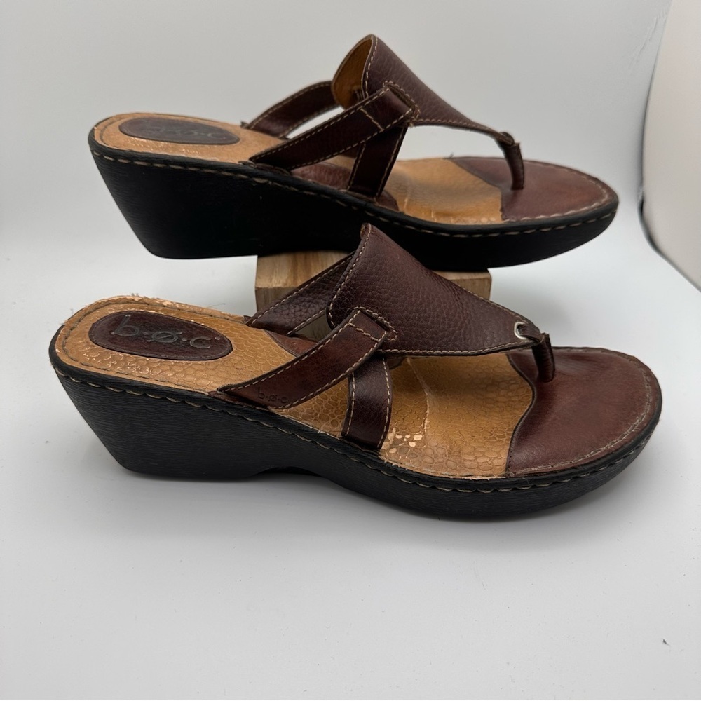 b.o.c. Dark Brown Wedge Sandals size 11